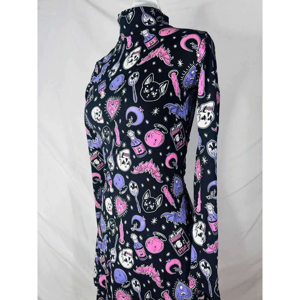 dolls kill Twisted Magic mock neck Mini Dress Pastel Cute Goth Halloween - Picture 6 of 8